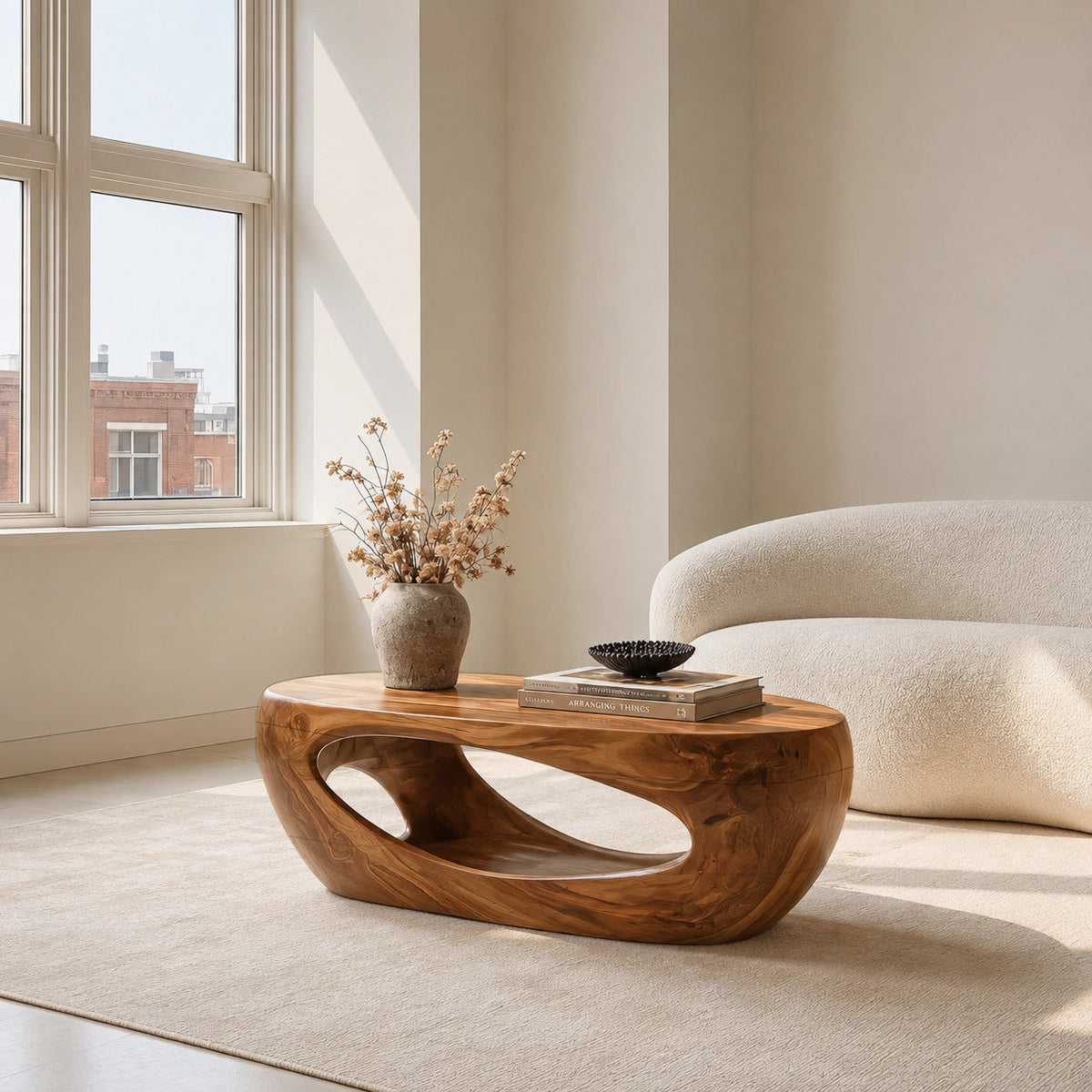 Mid Century Sculptural Coffee Table For Living Room