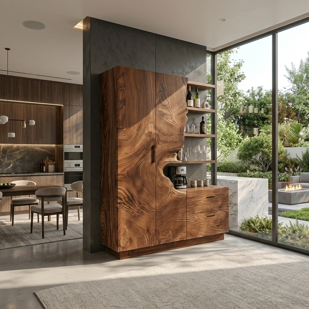 Modern Bar Cabinet With Wine Storage For Dining Room