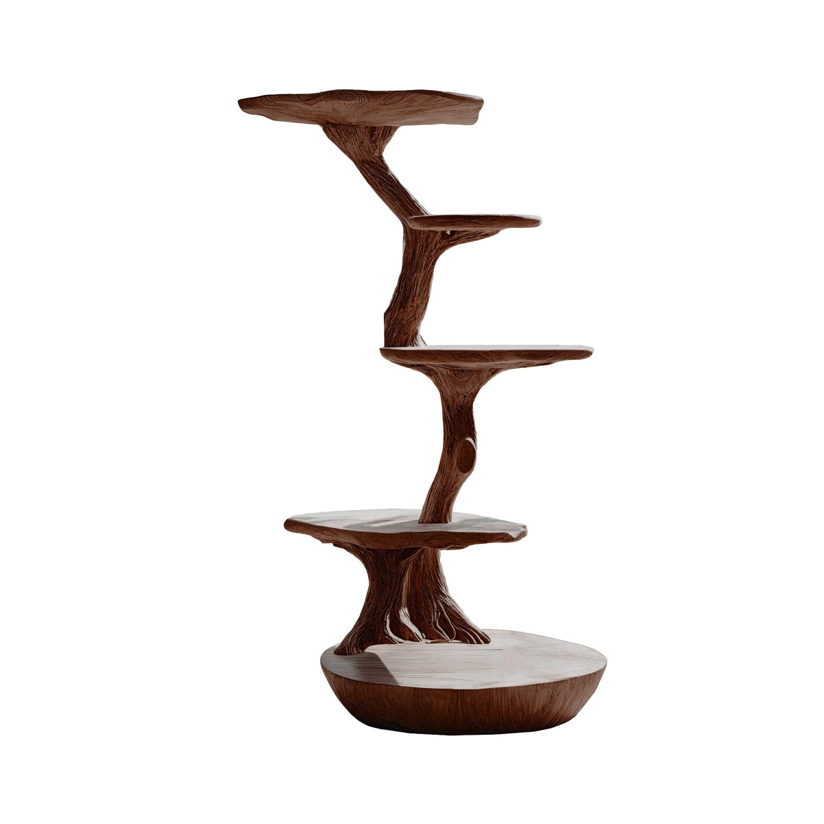 Lignum Sculpted Solid Wood Tree-Inspired Cat Tree Shelf