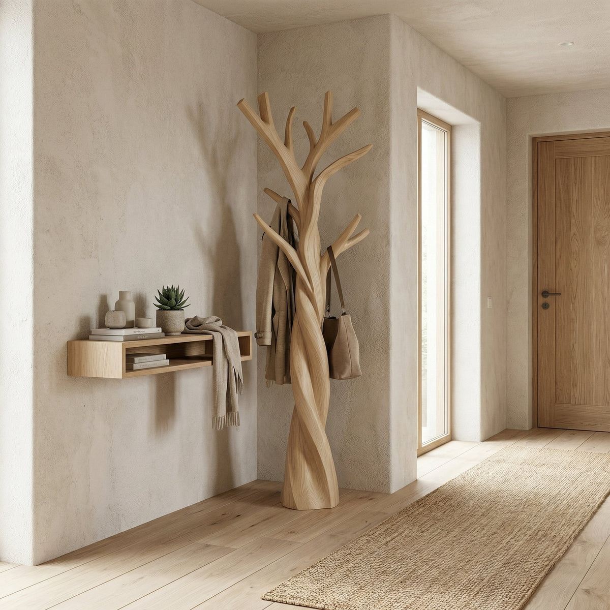 Rustic Twisted Tree Branch Coat Rack