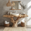 Farmhouse Natural Wood Bathroom Vanity For Relaxing Bathrooms