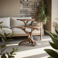 Farmhouse Solid Wood End Table For Living Room Space